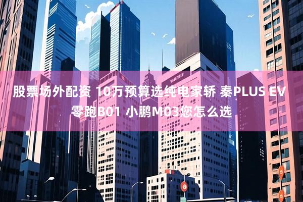 股票场外配资 10万预算选纯电家轿 秦PLUS EV 零跑B01 小鹏M03您怎么选